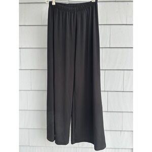 Bob Mackie Wearable Art Black Wide Leg Pants Elastic Waist XXSP